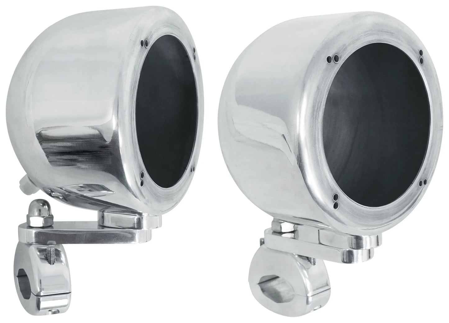 (2) polk audio 4" chrome TOWER speakers+mtx 2-CHANNEL amp for ATV/UTVCART