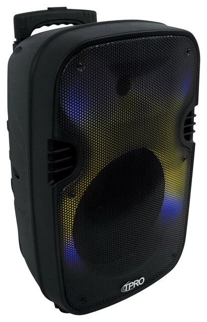 (2) TECHNICAL PRO plit12 bluetooth led 12" PARTY speakers+wireless link+stands