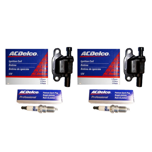 (2) NEW AD auto parts HIGH performance IGNITION coil + (2) acdelco SPARK PLUGS FOR D513A 41-962